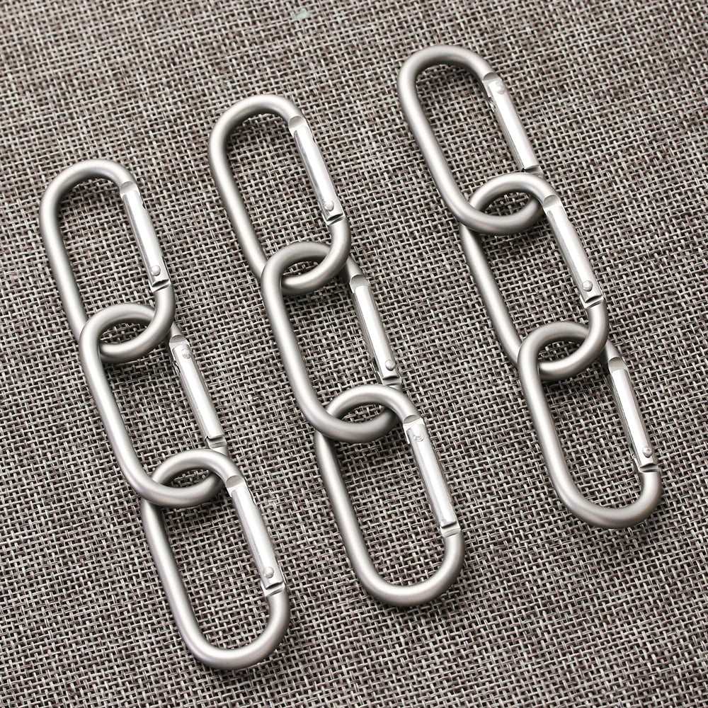 2/5/10pcs Multifunctional Alloy Aluminum Spring Hook Carabiner Camping Equipment Survival Gear Outdoor Mountaineering Travel Ki himalipasal