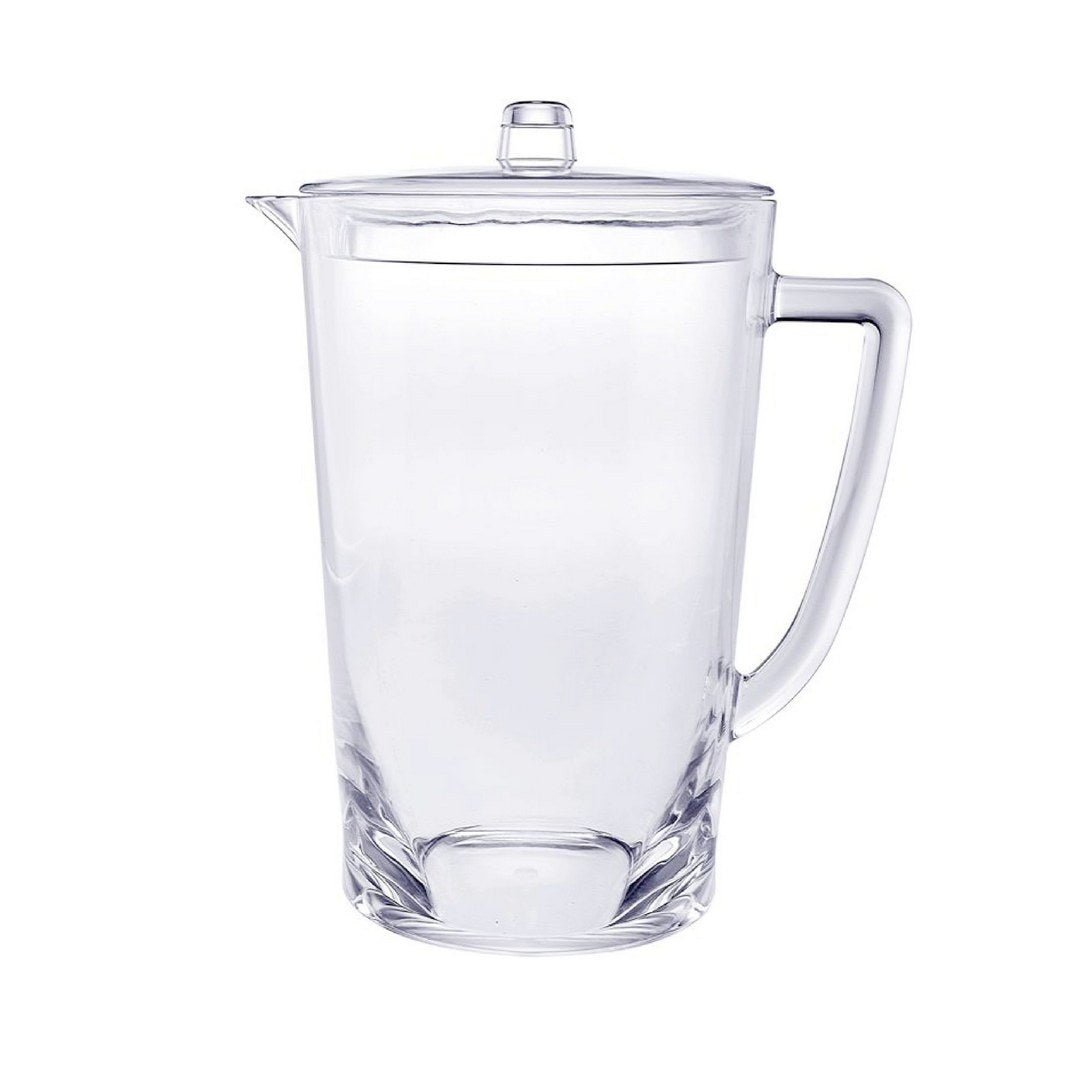 2.75 Quarts Water Pitcher with Lid, Oval Halo Design Unbreakable Plastic Pitcher, Drink Pitcher, Juice Pitcher with Spout BPA Free himalipasal