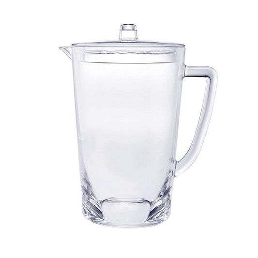 2.75 Quarts Water Pitcher with Lid, Oval Halo Design Unbreakable Plastic Pitcher, Drink Pitcher, Juice Pitcher with Spout BPA Free himalipasal