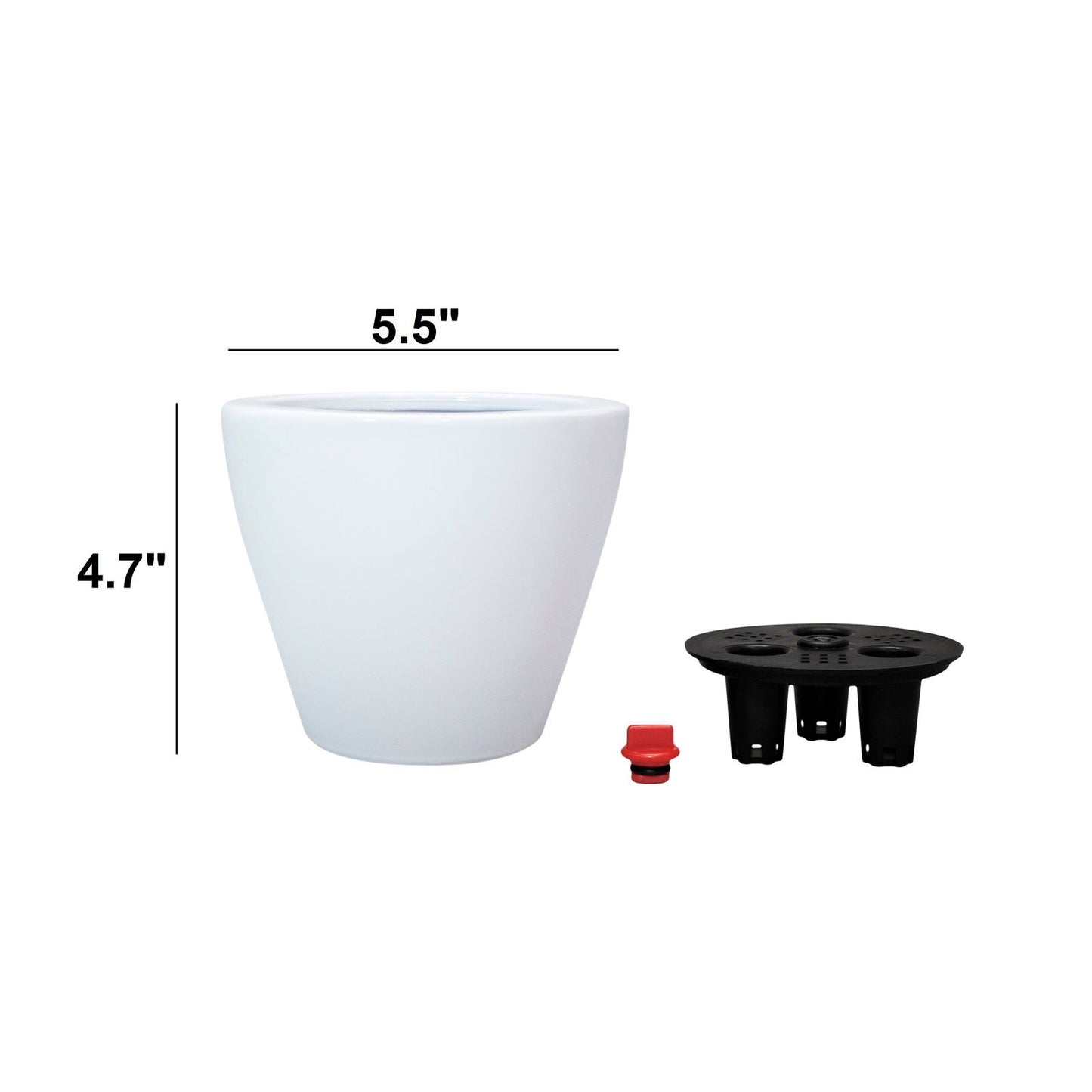 2-Pack Smart Self-watering Planter Pot for Indoor and Outdoor - White - Round Cone himalipasal