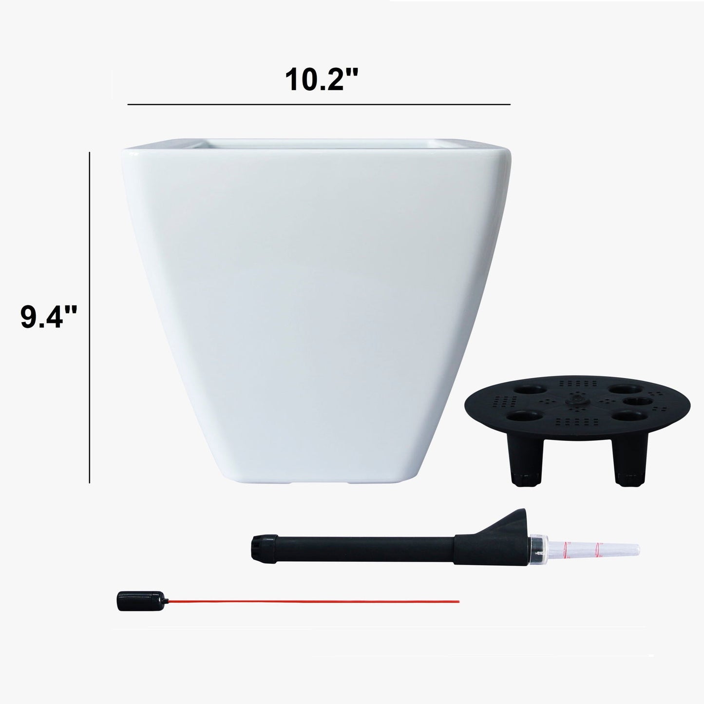 2-Pack Smart Self-watering Planter Pot for Indoor and Outdoor - White - Square Cone himalipasal