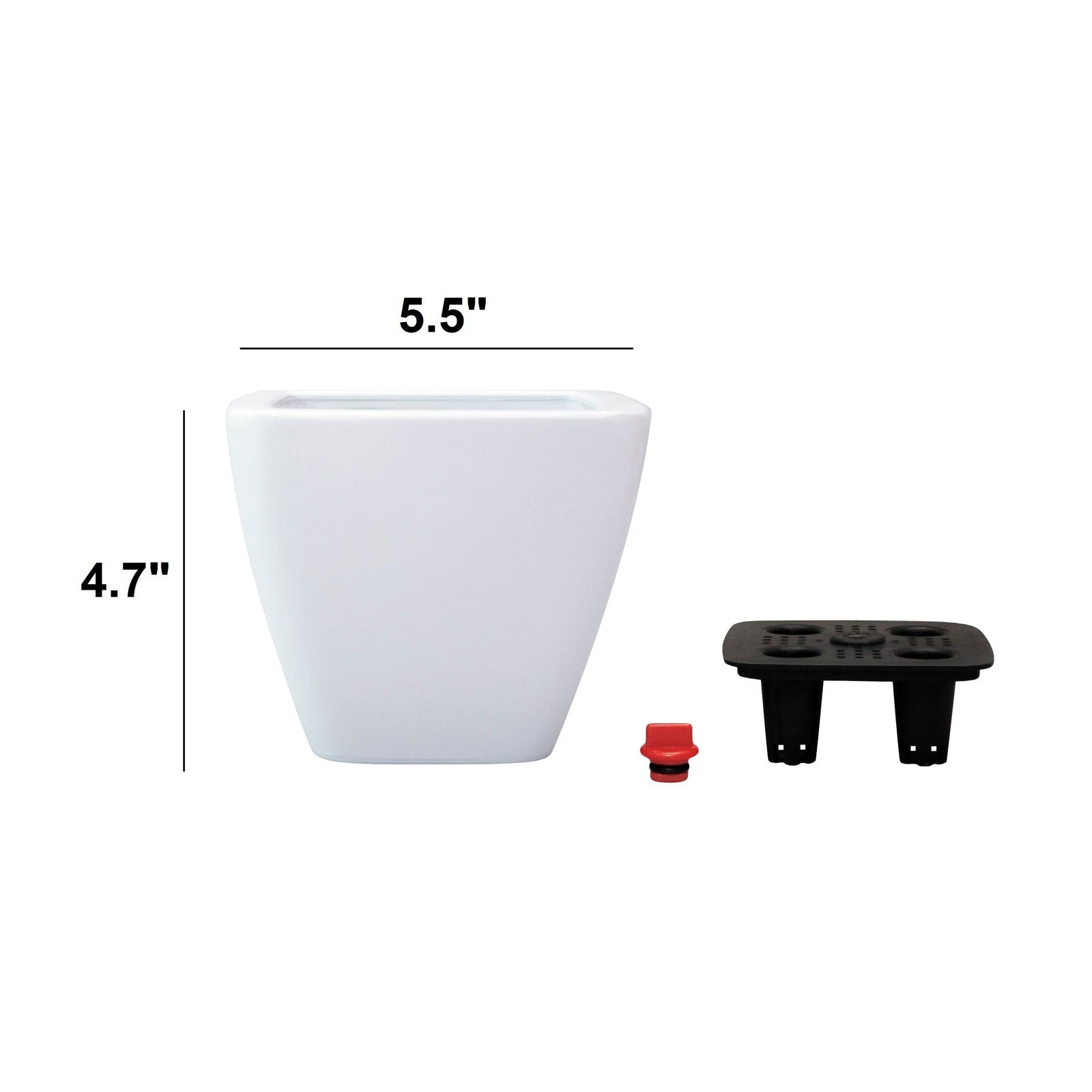 2-Pack Smart Self-watering Planter Pot for Indoor and Outdoor - White - Square Cone himalipasal