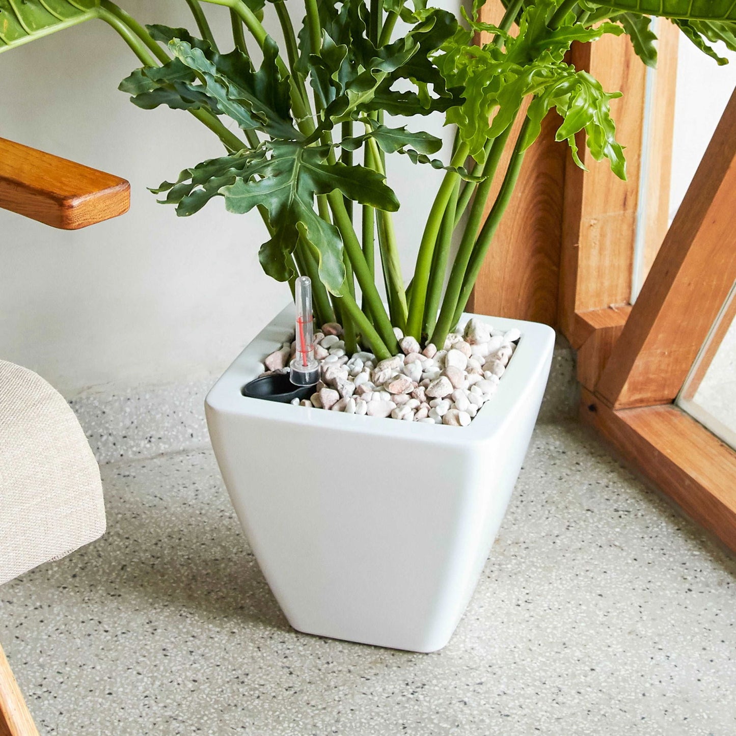 2-Pack Smart Self-watering Planter Pot for Indoor and Outdoor - White - Square Cone himalipasal