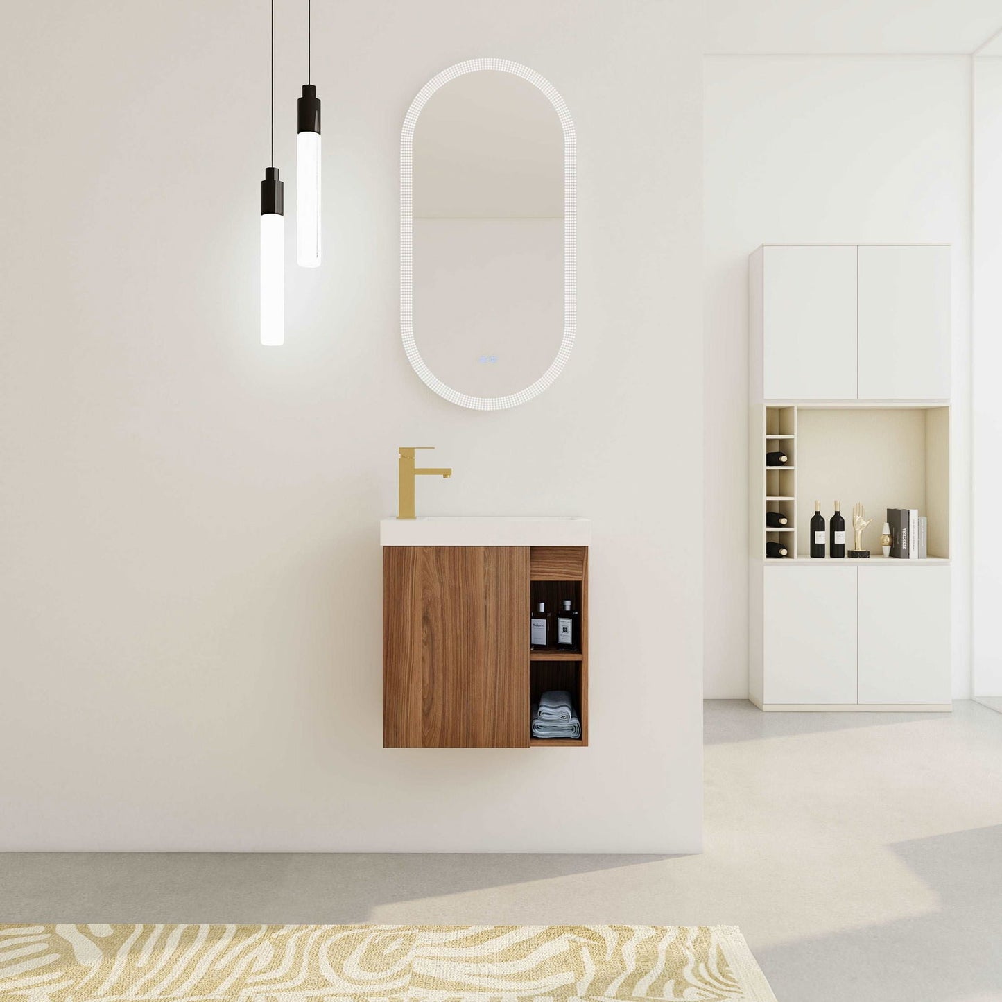 20'' Floating Wall-Mounted Bathroom Vanity with White Resin Sink & Soft-Close Cabinet Door himalipasal