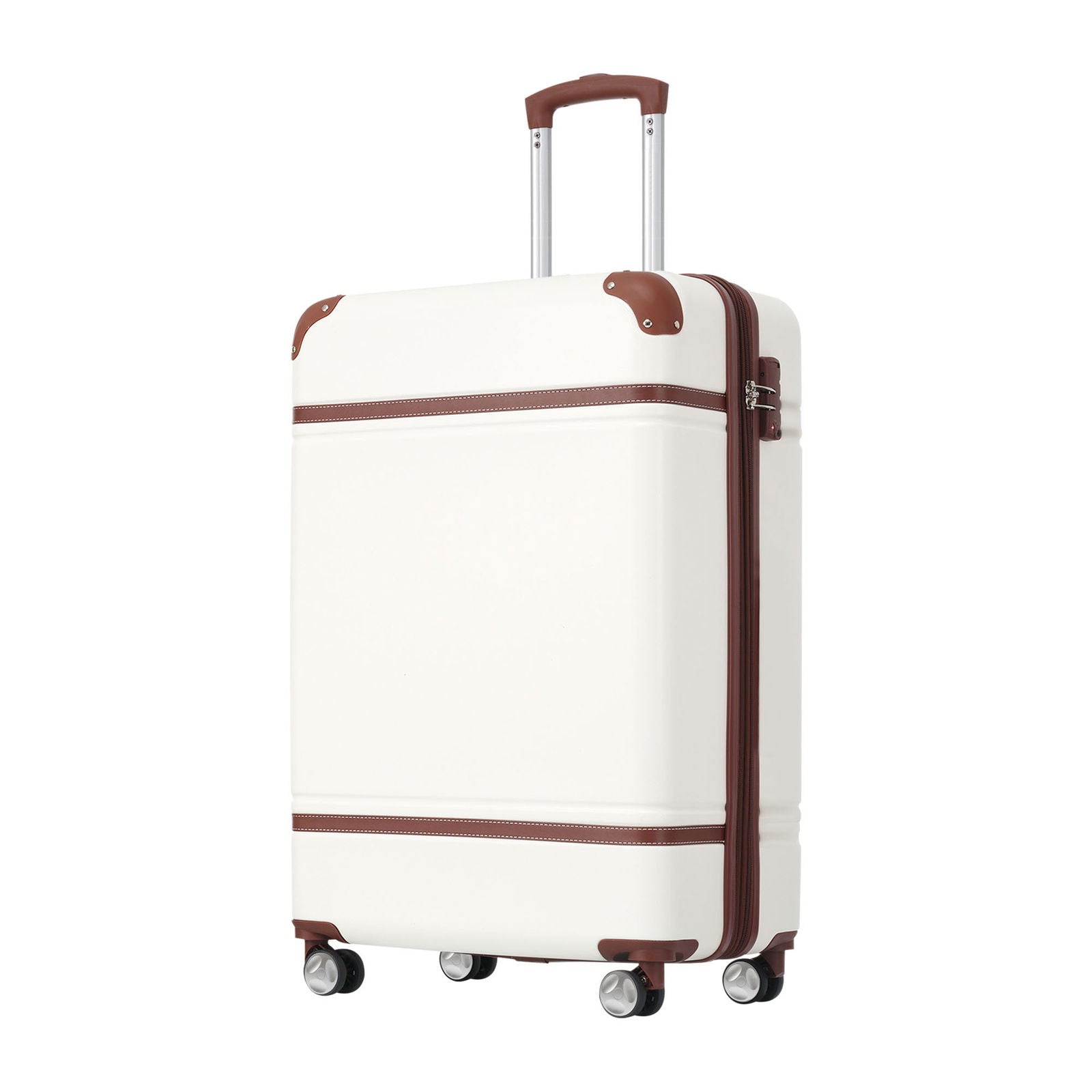 20 IN Luggage 1 Piece with TSA lock , Lightweight Suitcase Spinner Wheels,Carry on Vintage Luggage,White himalipasal