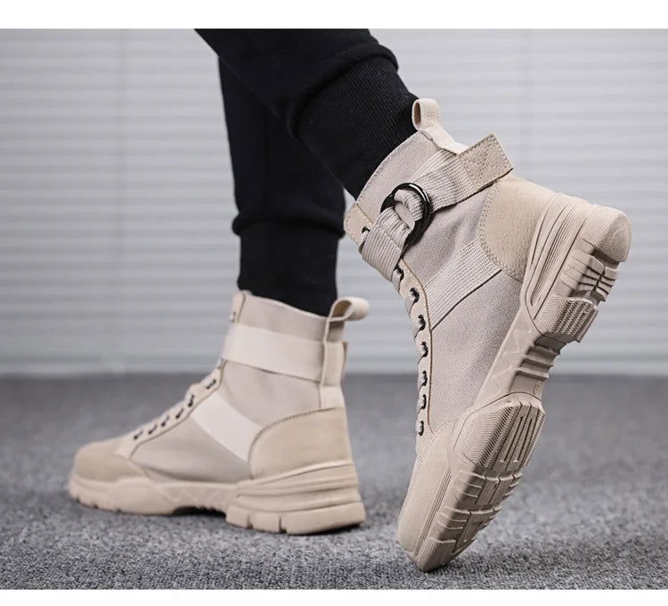 2021 new sports men's shoes fashion high-top mountaineering lightweight breathable canvas sneakers himalipasal