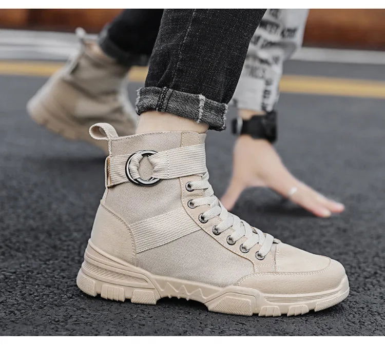 2021 new sports men's shoes fashion high-top mountaineering lightweight breathable canvas sneakers himalipasal