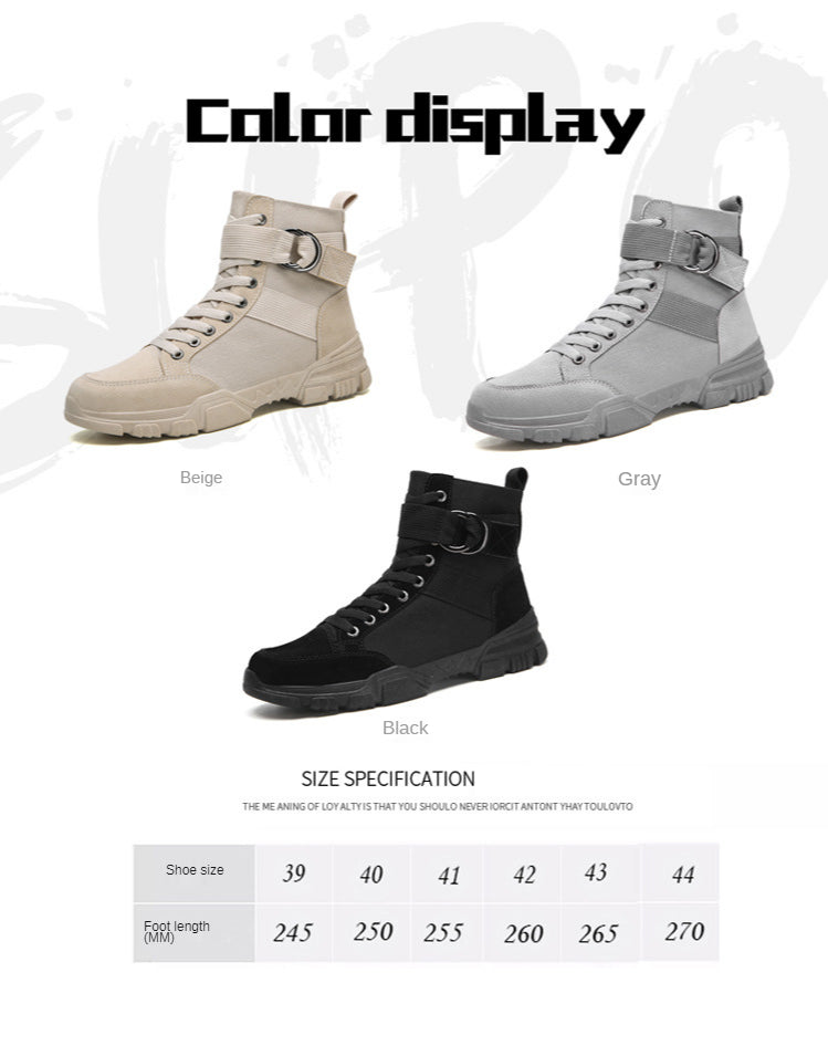 2021 new sports men's shoes fashion high-top mountaineering lightweight breathable canvas sneakers himalipasal