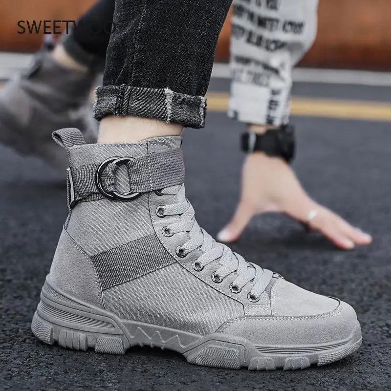 2021 new sports men's shoes fashion high-top mountaineering lightweight breathable canvas sneakers himalipasal