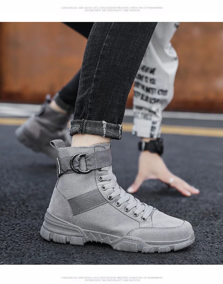 2021 new sports men's shoes fashion high-top mountaineering lightweight breathable canvas sneakers himalipasal