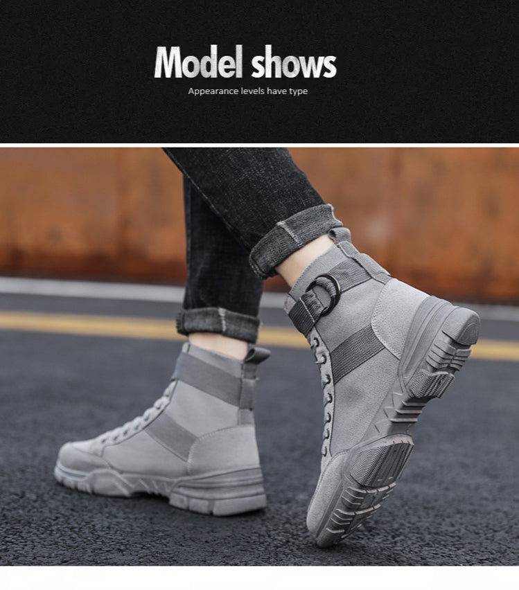 2021 new sports men's shoes fashion high-top mountaineering lightweight breathable canvas sneakers himalipasal