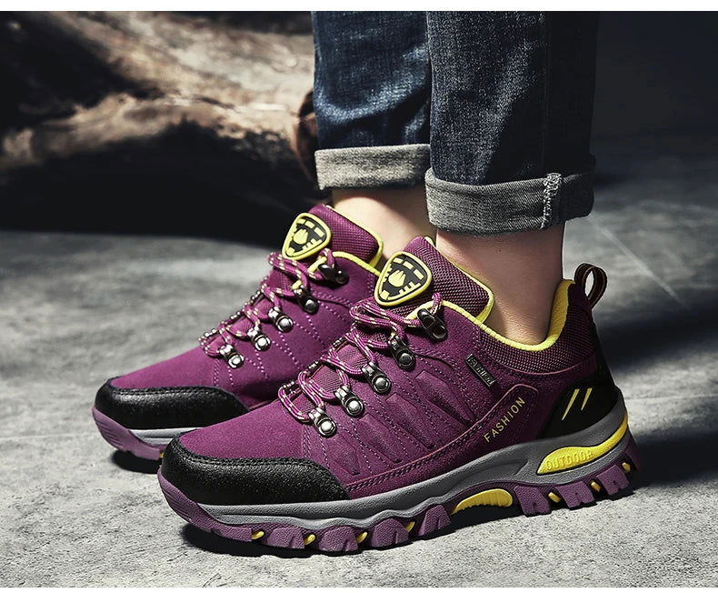 2023 Women's Boots Women Hiking Shoes Suede Leather Outdoor Shoes Wear-resistant Lady Trekking Walking Hunting Tactical Sneakers himalipasal