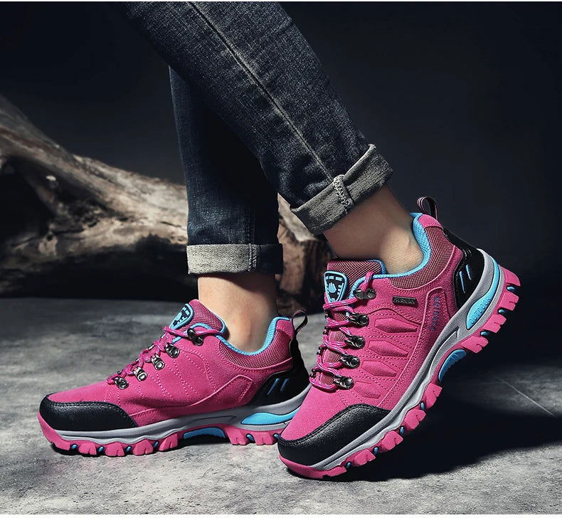 2023 Women's Boots Women Hiking Shoes Suede Leather Outdoor Shoes Wear-resistant Lady Trekking Walking Hunting Tactical Sneakers himalipasal