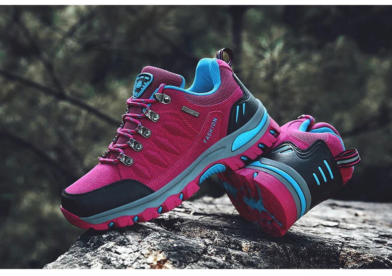 2023 Women's Boots Women Hiking Shoes Suede Leather Outdoor Shoes Wear-resistant Lady Trekking Walking Hunting Tactical Sneakers himalipasal