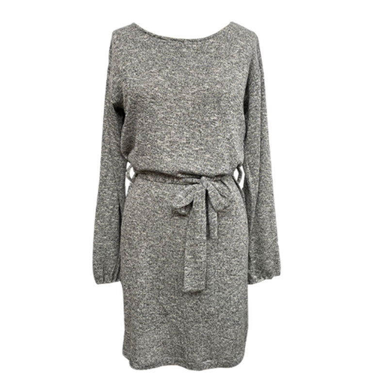 Sexy Waist V-neck Knitted Dress Sweater Women