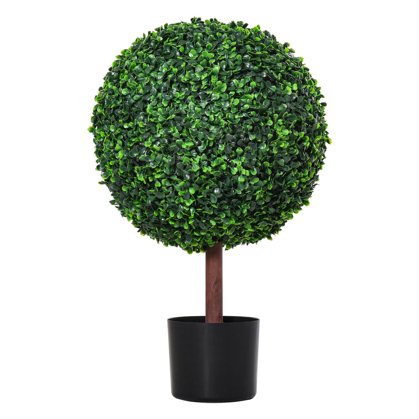 23.5" Artificial Boxwood Topiary Ball Tree, Fake Decorative Plant, Nursery Pot Included for Home, Balcony, Backyard and Garden himalipasal