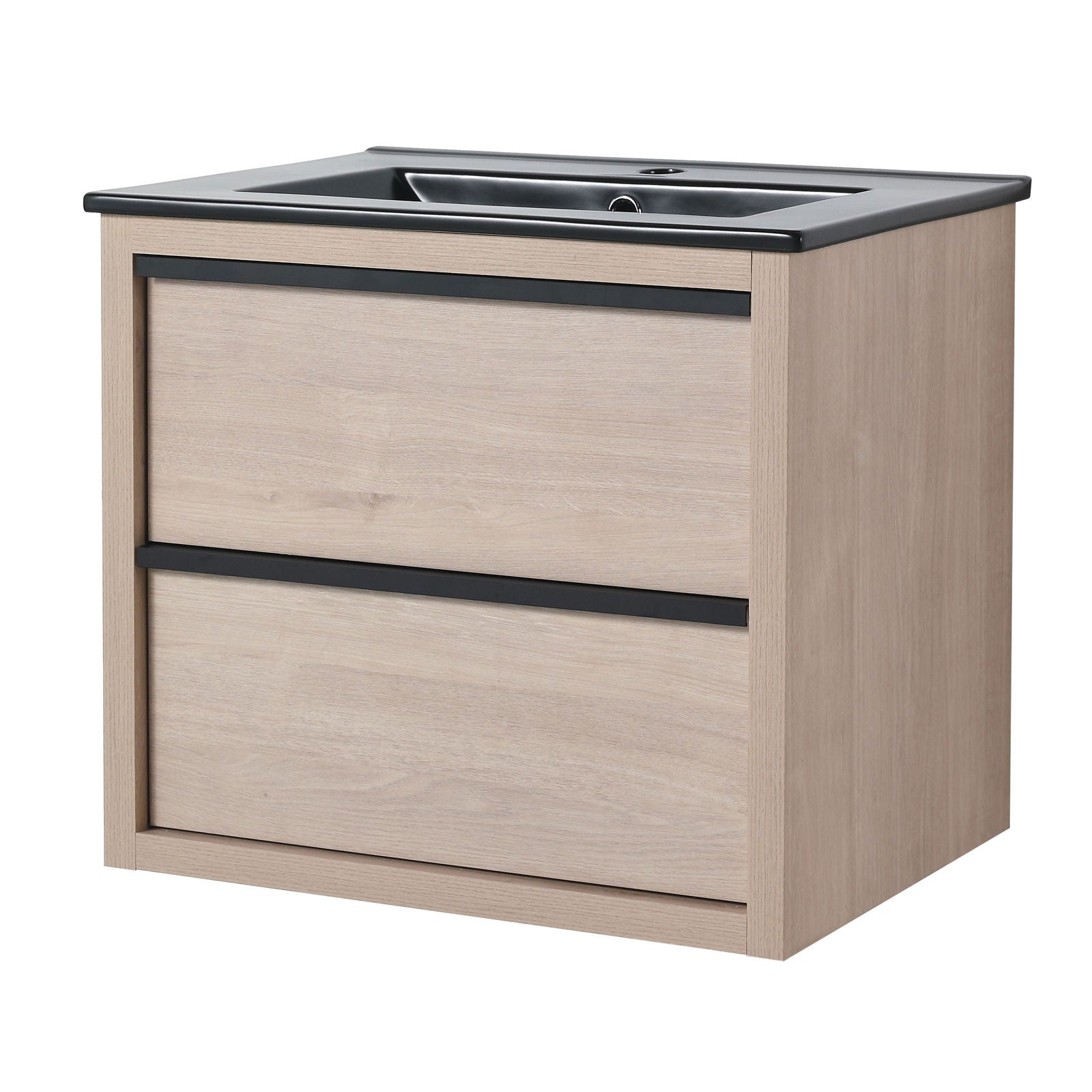 24" Bathroom Vanity, With Black Ceramic Sink And 2 Soft Close Drawers(BVA02524PLO-G-BL9060BK)W1286S00035 himalipasal