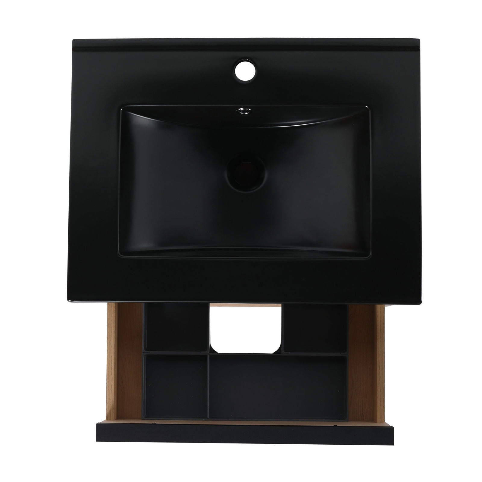 24" Bathroom Vanity, With Black Ceramic Sink And 2 Soft Close Drawers(BVA02524PLO-G-BL9060BK)W1286S00035 himalipasal