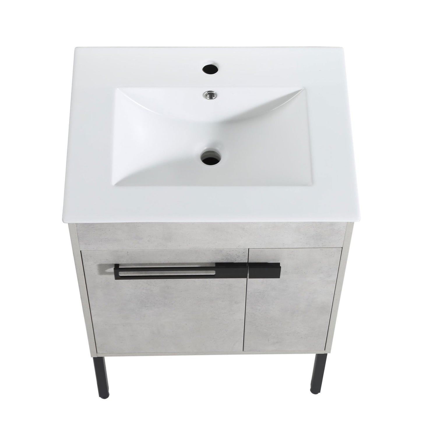 24 Inch Bathroom Vanity, Freestanding Bathroom Vanity or Floating is Optional Conversion-00324CG-1-G-BL9060B(KD-Packing) himalipasal