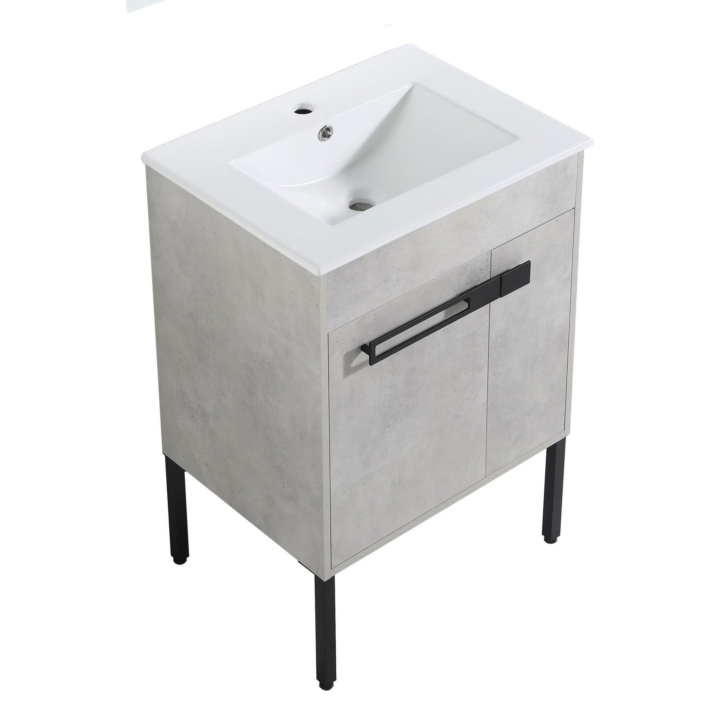 24 Inch Bathroom Vanity, Freestanding Bathroom Vanity or Floating is Optional Conversion-00324CG-1-G-BL9060B(KD-Packing) himalipasal