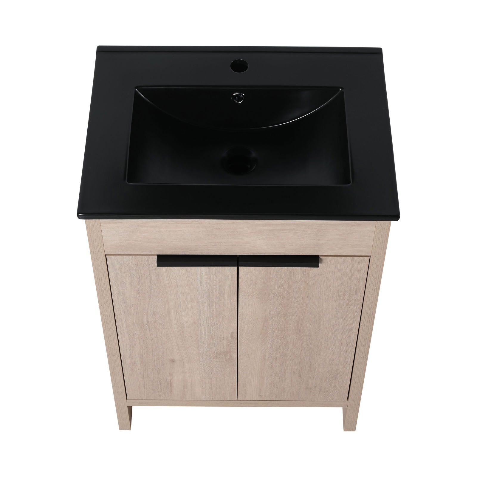 24 Inch Freestanding Bathroom Vanity with Black Ceramic Sink & 2 Soft-Close Cabinet Doors (BVB02424PLO-G-BL9060BK),W1286S00016 himalipasal