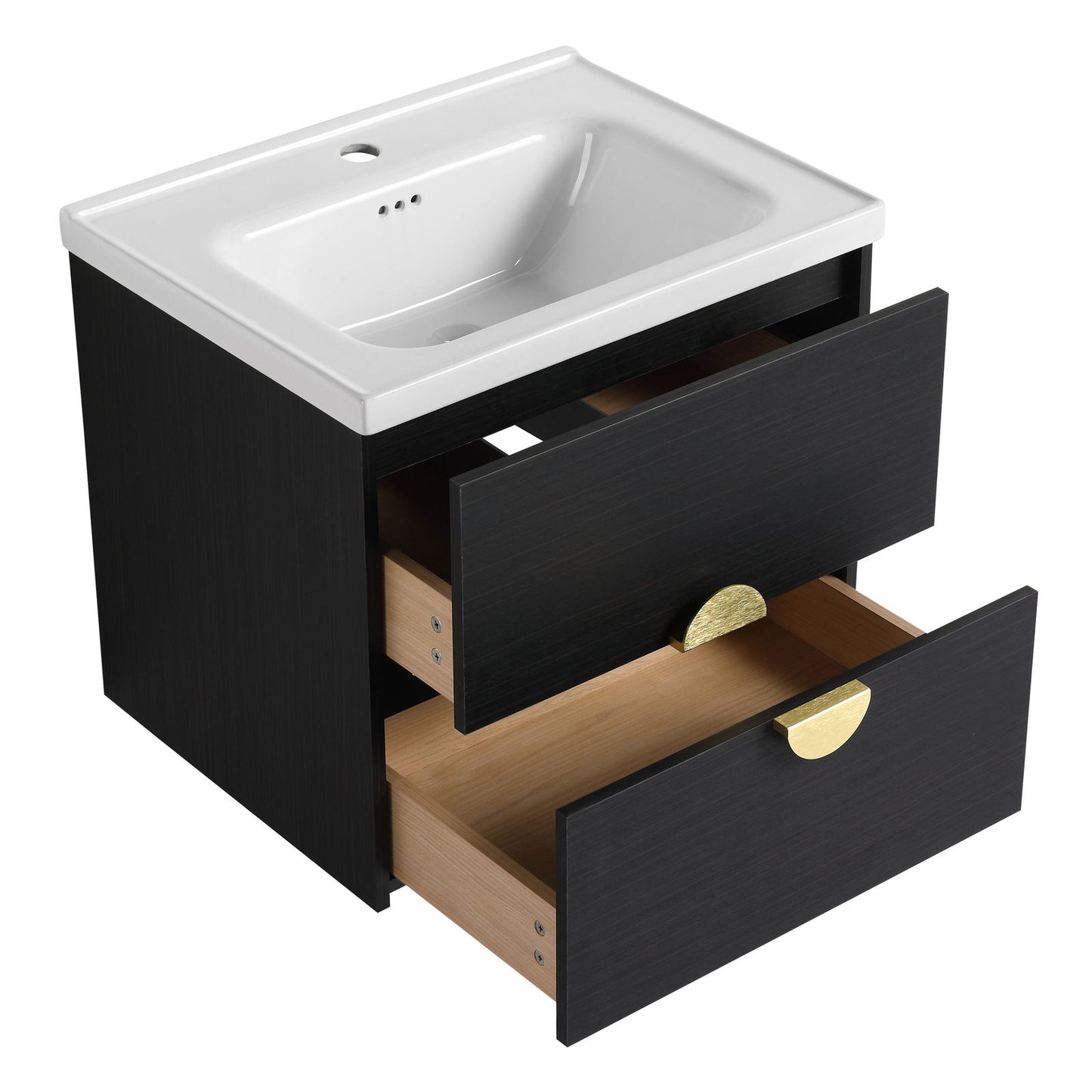 24 Inch Wall-Mounted Bathroom Vanity With Sink, For Small Bathroom (KD-Packing) himalipasal