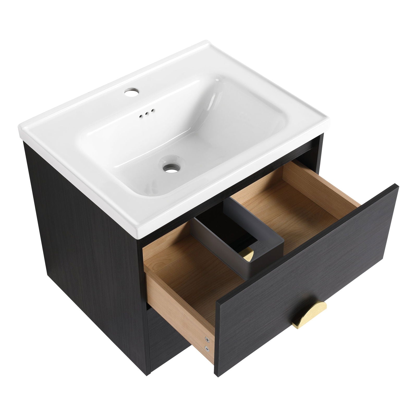 24 Inch Wall-Mounted Bathroom Vanity With Sink, For Small Bathroom (KD-Packing) himalipasal