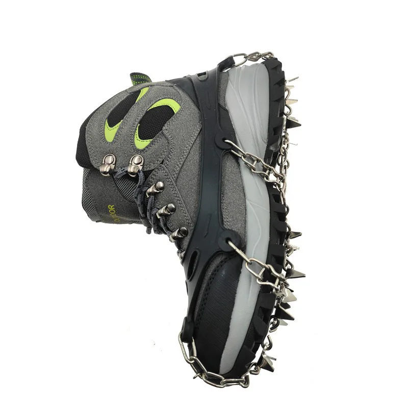 24 Teeth Silicone Crampons Snow Crampons 201 Stainless Steel Welded Non-slip Chain Non-slip Shoe Covers Outdoor Mountaineering himalipasal