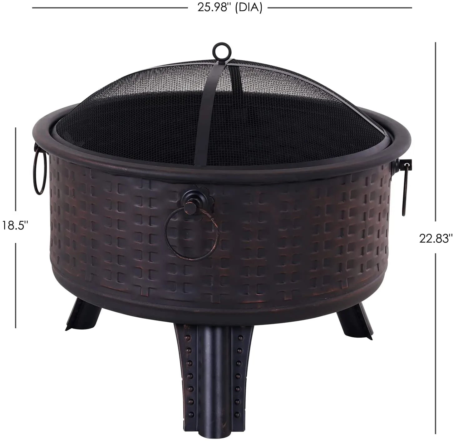 26'' Fire Pit Wood Burning Fire Pit For Outdoor himalipasal