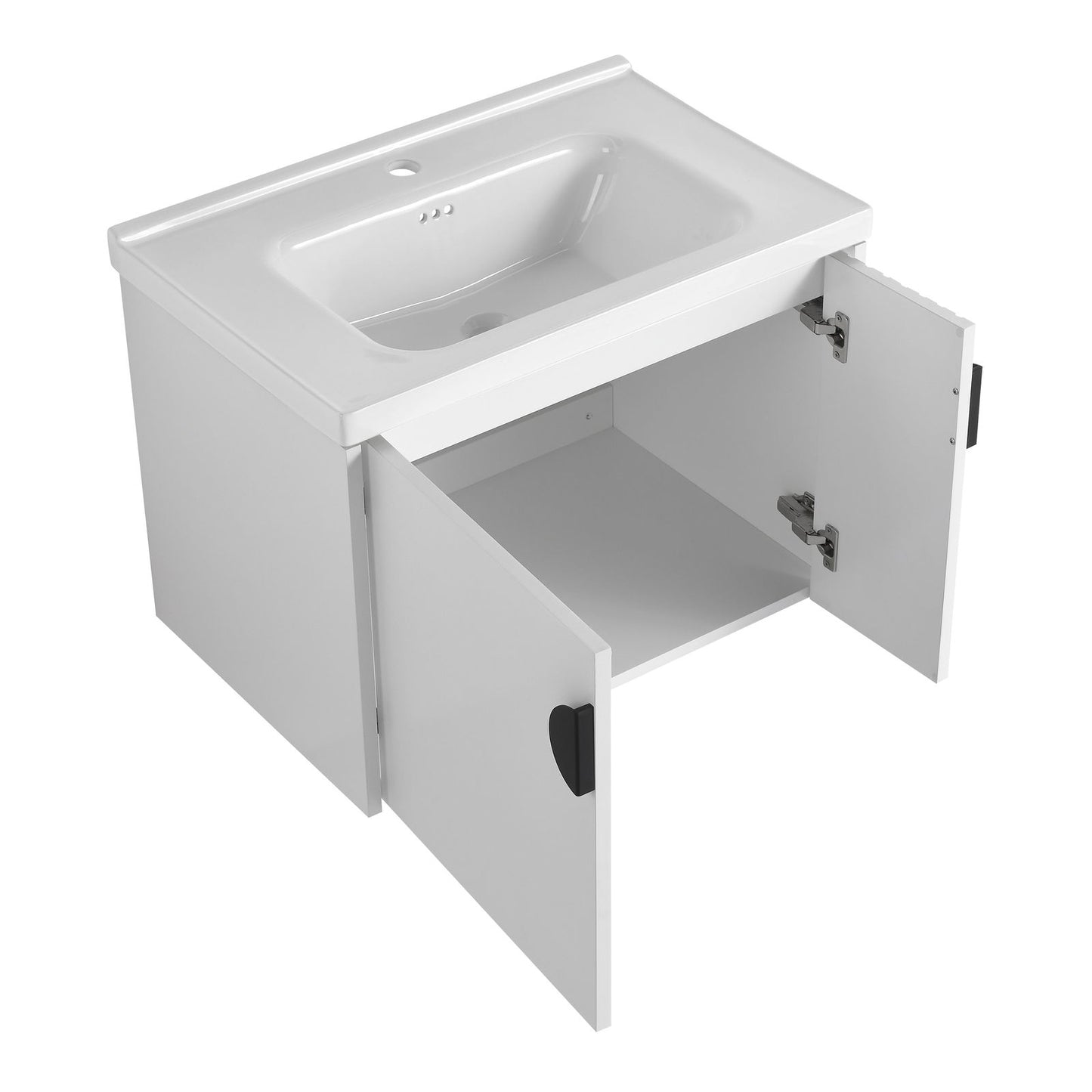 28 Inch Bathroom Vanity with Ceramic Sink, For Small Bathroom, Bathroom Vanity with Soft Close Door himalipasal