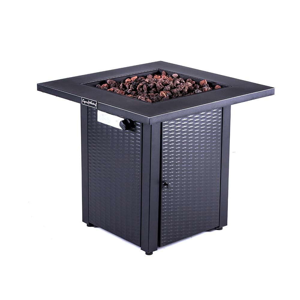 28in Square Propane Fire Pit Table Wicker-Look 50,000BTU Gas Fire Pit Table himalipasal