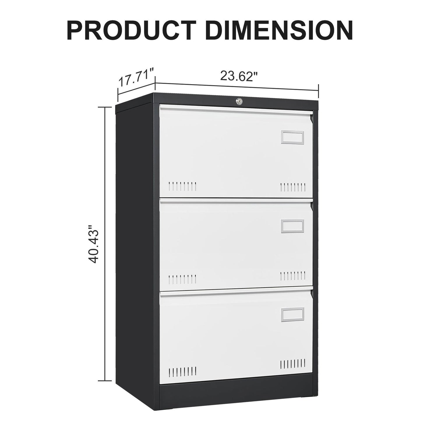 3 Drawer Metal Lateral File Cabinet with Lock,Office Vertical Files Cabinet for Home Office/Legal/Letter/A4,Locking Metal File Cabinet,Assembly Required himalipasal