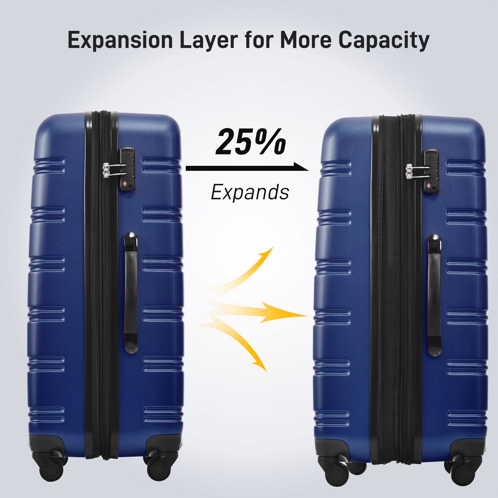 3 Piece Luggage Set Hardside Spinner Suitcase with TSA Lock 20" 24" 28" Available himalipasal