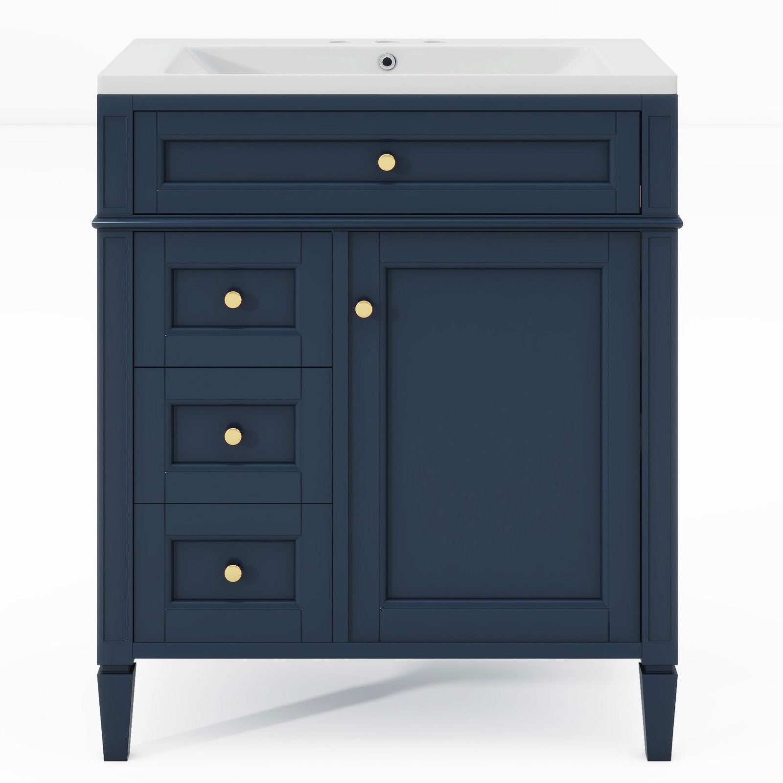 30'' Bathroom Vanity with Top Sink, Modern Bathroom Storage Cabinet with 2 Drawers and a Tip-out Drawer, Single Sink Bathroom Vanity himalipasal