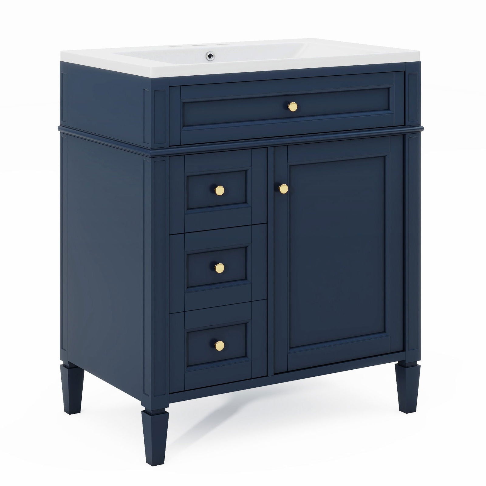 30'' Bathroom Vanity with Top Sink, Modern Bathroom Storage Cabinet with 2 Drawers and a Tip-out Drawer, Single Sink Bathroom Vanity himalipasal