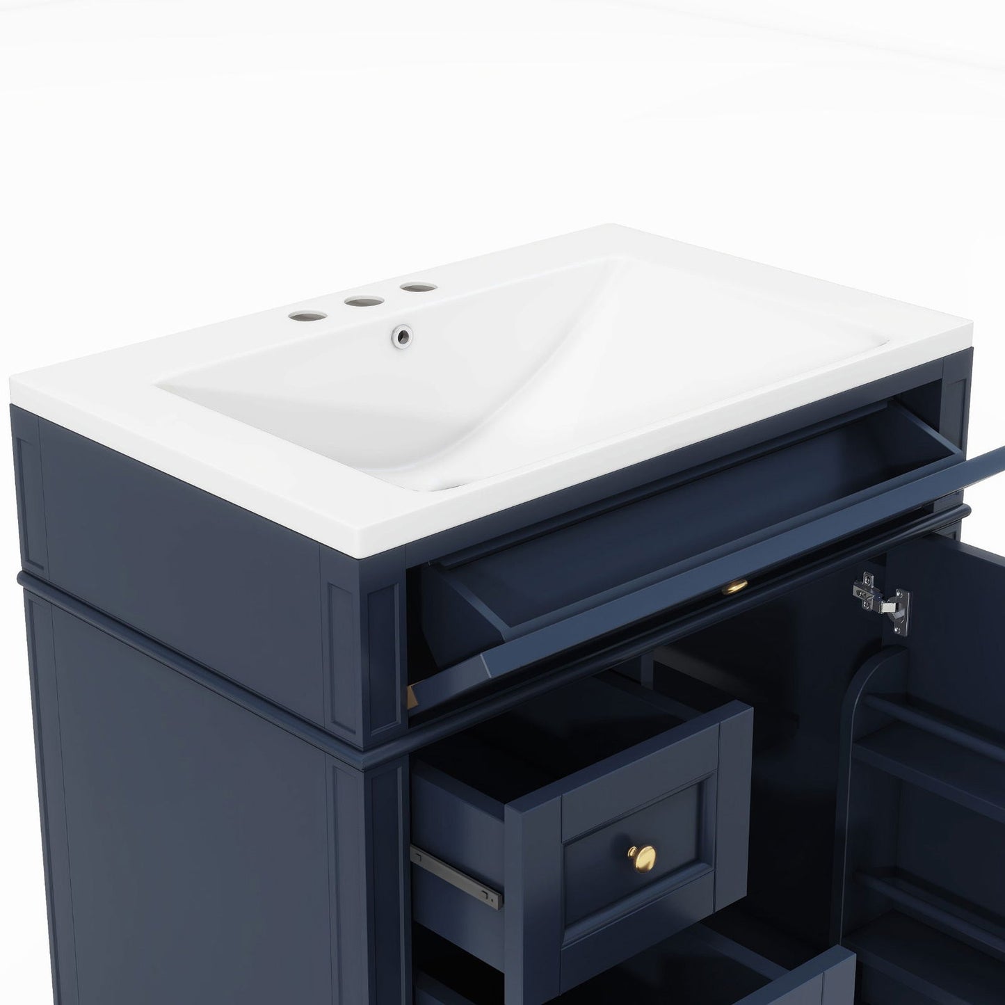 30'' Bathroom Vanity with Top Sink, Modern Bathroom Storage Cabinet with 2 Drawers and a Tip-out Drawer, Single Sink Bathroom Vanity himalipasal