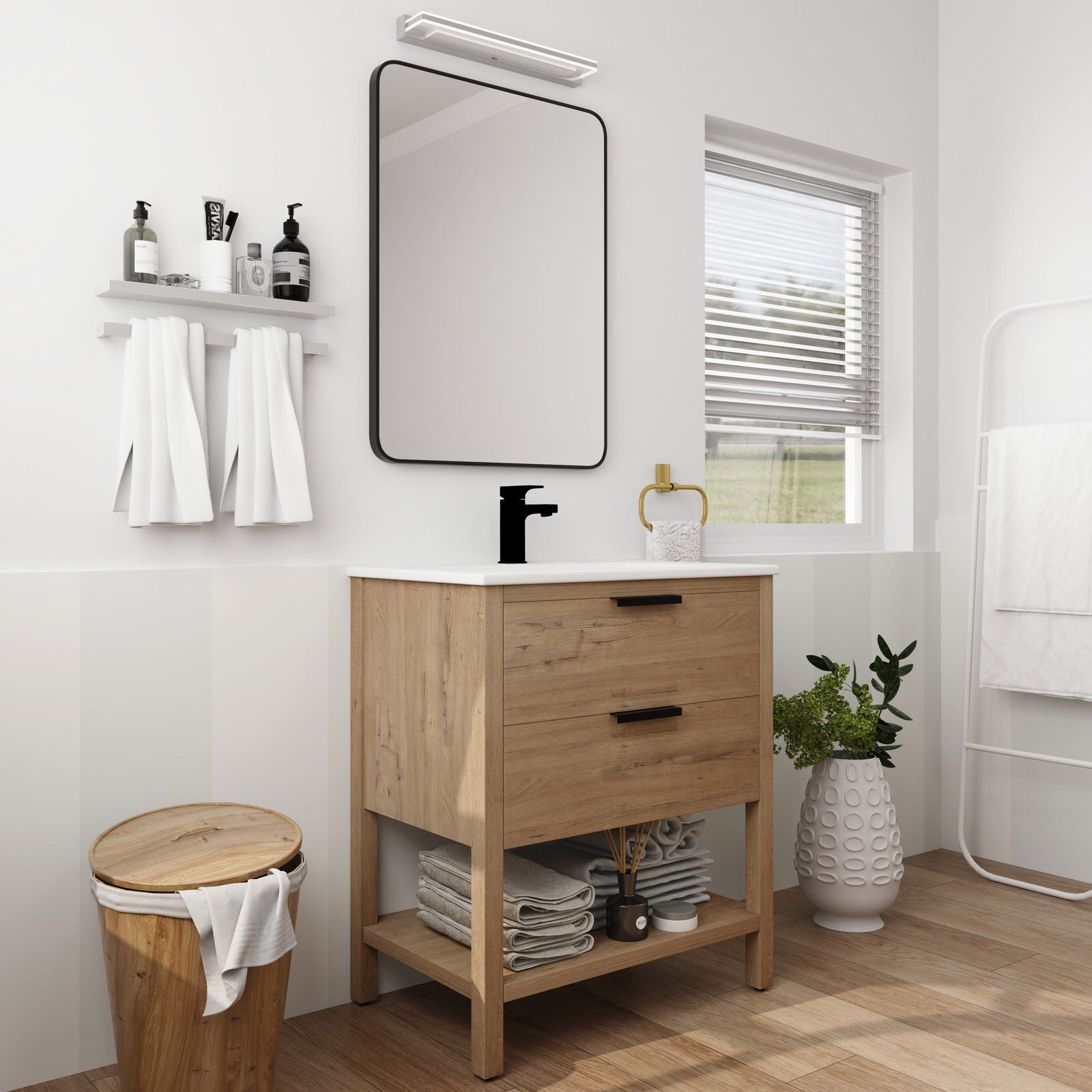 30 Inch Bathroom Vanity Plywood With 2 Drawers-BVB01030IMO-BL9075B himalipasal