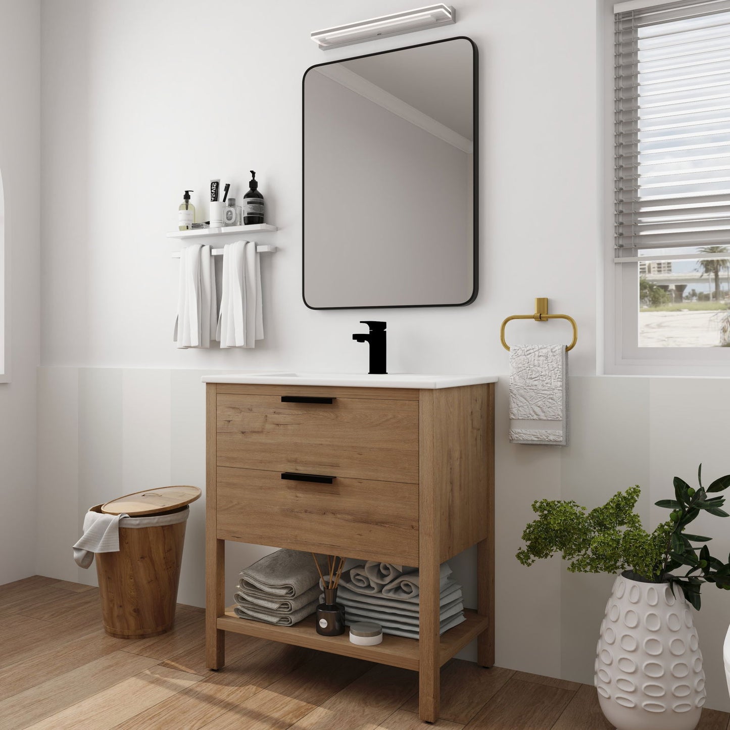 30 Inch Bathroom Vanity Plywood With 2 Drawers-BVB01030IMO-BL9075B himalipasal