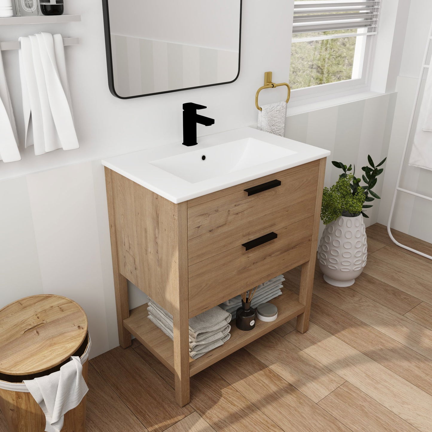 30 Inch Bathroom Vanity Plywood With 2 Drawers-BVB01030IMO-BL9075B himalipasal