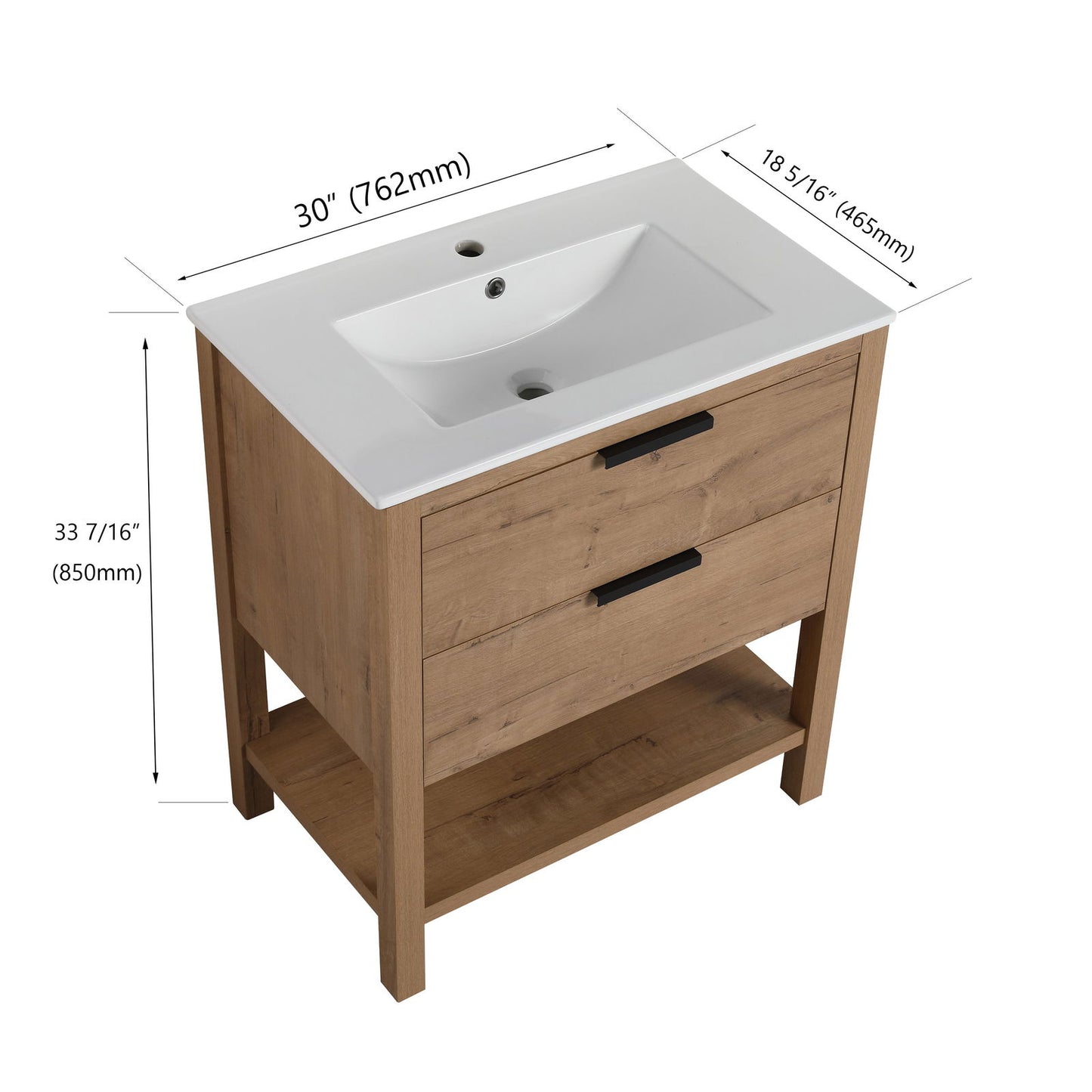 30 Inch Bathroom Vanity Plywood With 2 Drawers-BVB01030IMO-BL9075B himalipasal