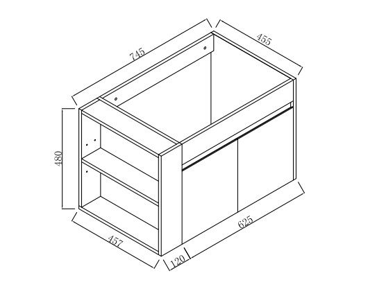 30 Inch Bathroom Vanity With Open Shelf, KD-PACKING-(Only Vanity, Without Basin) himalipasal