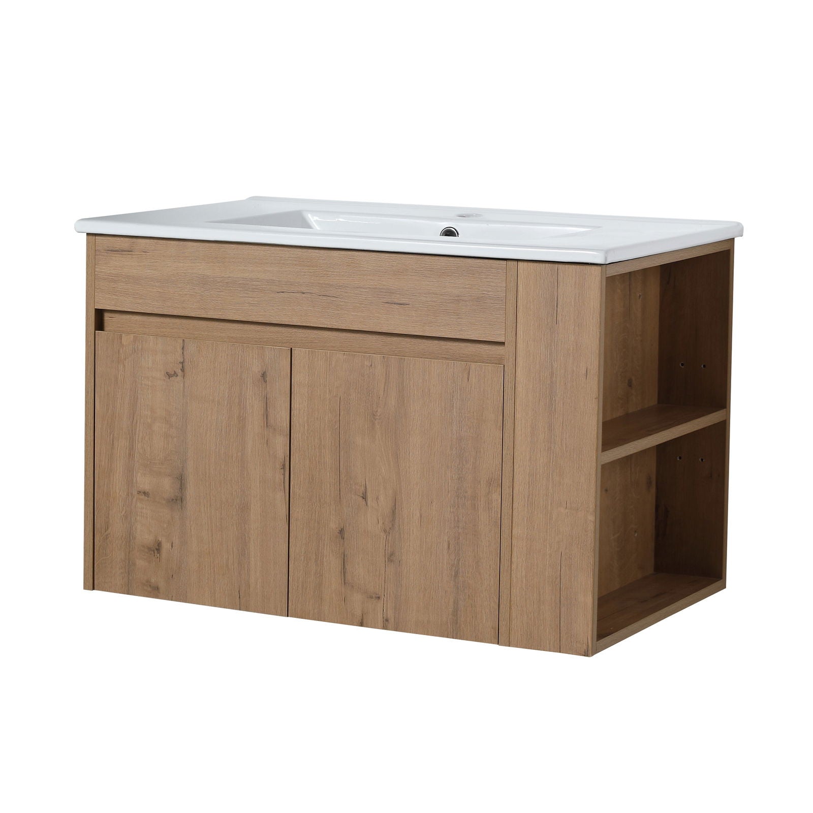 30 Inch Bathroom Vanity With Open Shelf, KD-PACKING-(Only Vanity, Without Basin) himalipasal