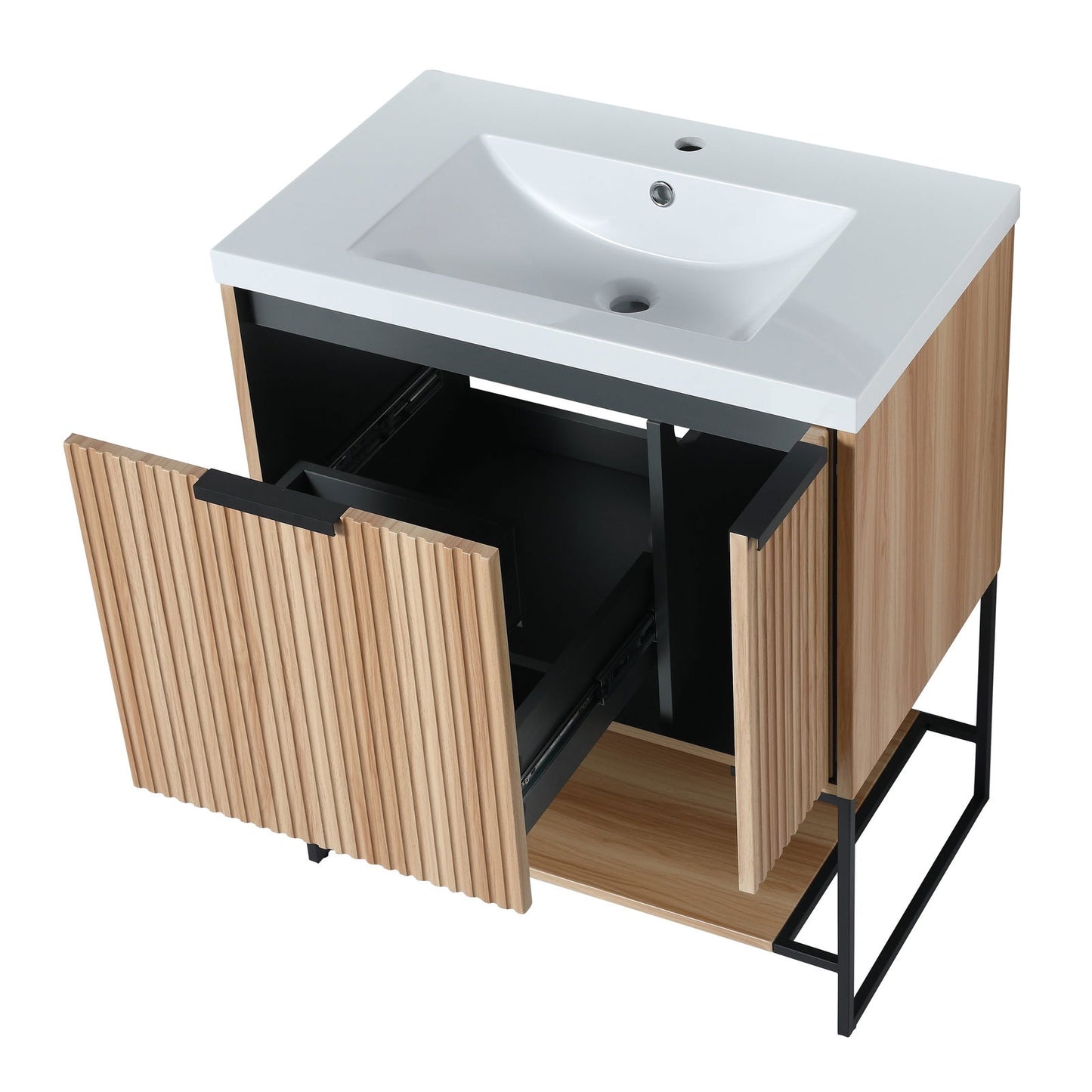 30 Inch Freestanding Bathroom Vanity With Resin Basin,30x18,(W99951318) himalipasal