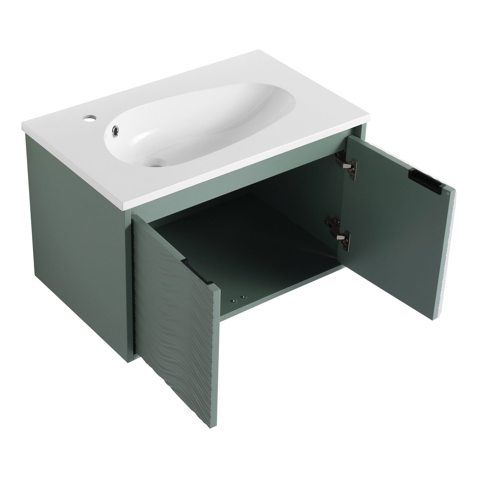 30 Inch Wall Mounted Bathroom Vanity, Soft Close Doors, For Small Bathroom (KD-Packing) himalipasal