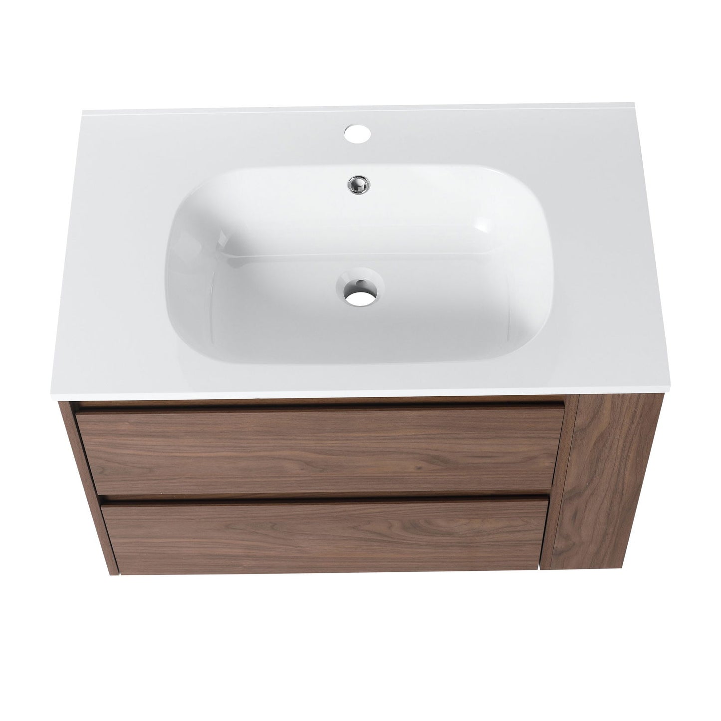 30" Wall Mounting Bathroom Vanity With Gel Sink, Soft Close Drawer himalipasal