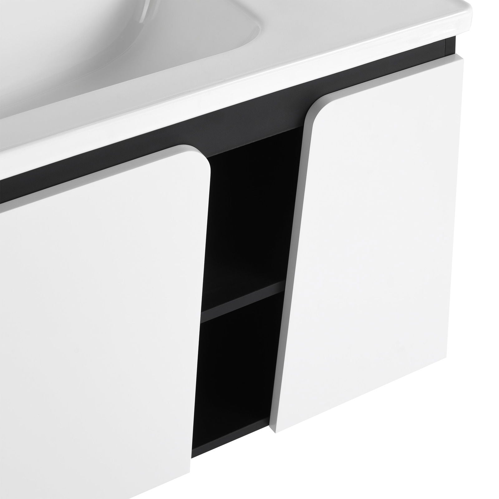 32' Floating Wall-Mounted Bathroom Vanity With Single Sink,& Soft-Close Cabinet Door himalipasal