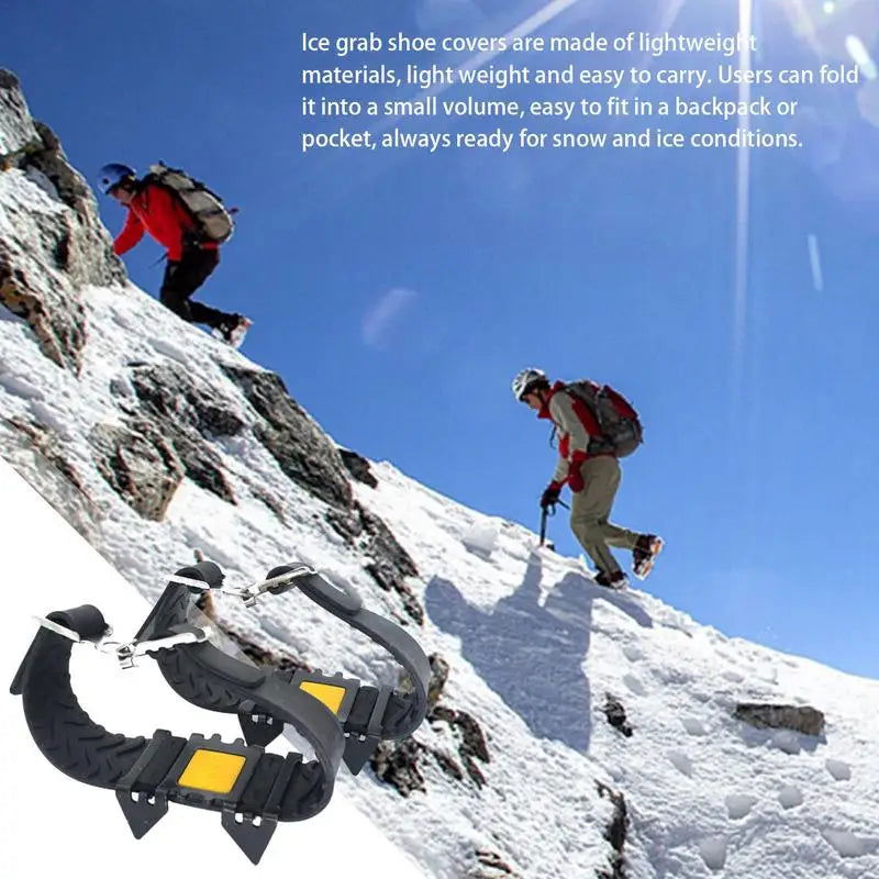 4 Teeth Crampon Mountaineering Snow Antiskid Crampon Shoe Cover Ice Grasping Skiing Claw Hiking Climbing Protection Gear himalipasal