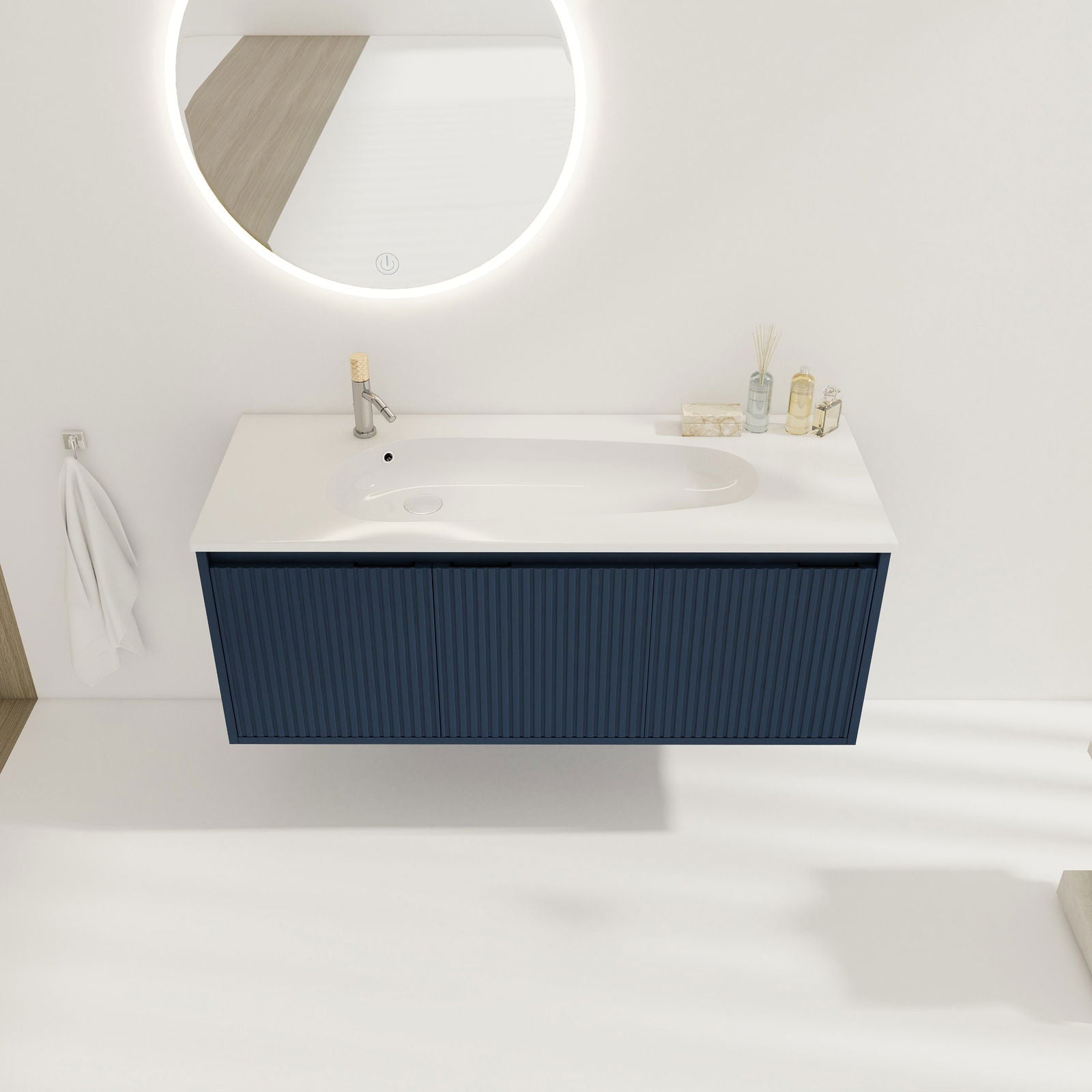 48" Floating Bathroom Vanity with Drop-Shaped Resin Sink himalipasal