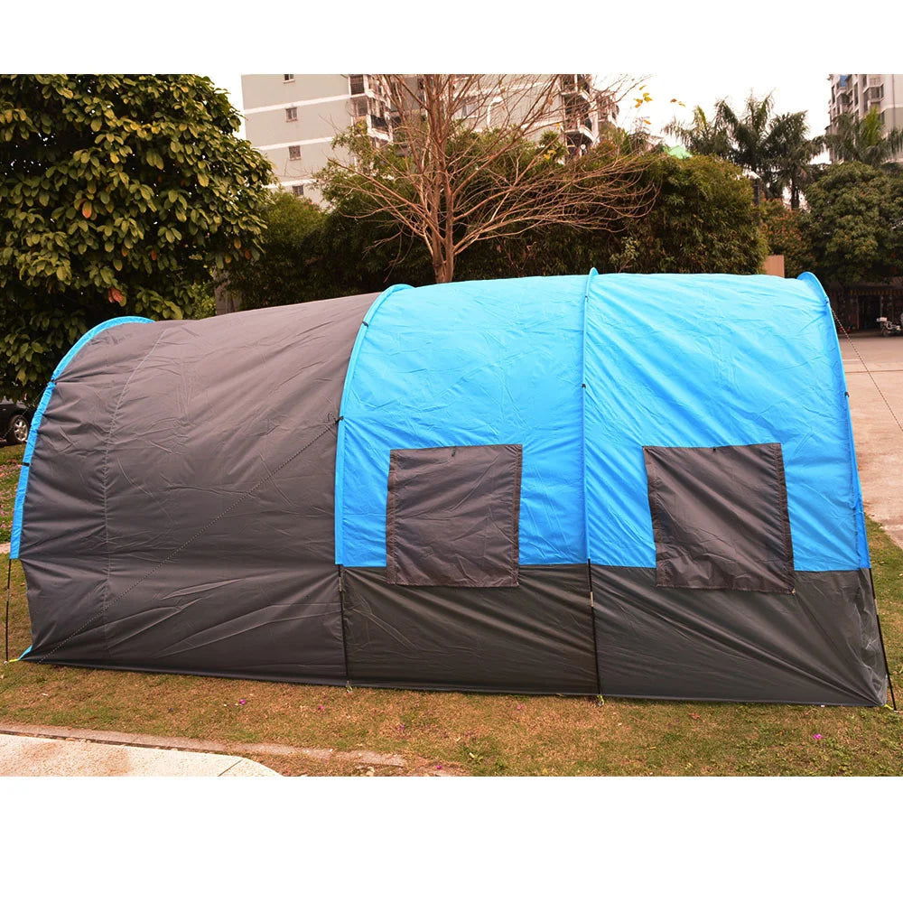 5-8 People Large Camping Tent Waterproof Canvas Fiberglass Family Tunnel 10 Person Tents equipment outdoor mountaineering Party himalipasal