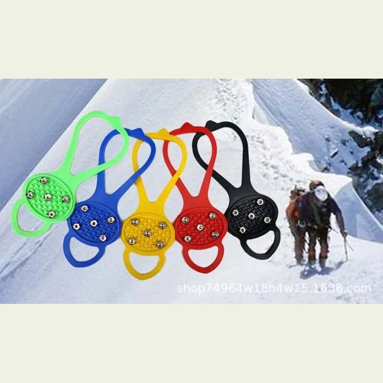 5 Teeth Ice Gripper For Shoes Women Men Non-slip Crampons Shoes Cover Camping Mountaineering Tool Travel Equipment himalipasal